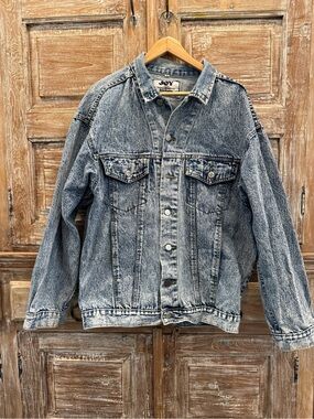 JOY Acid Wash Vintage 80’s 90’s Denim Jacket Trucker Oversized